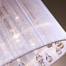 Moderne Samtidskunst Trommekrystall Galvanisert Metall Pendellampe