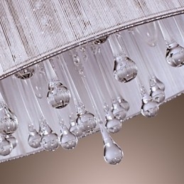 Moderne Samtidskunst Trommekrystall Galvanisert Metall Pendellampe