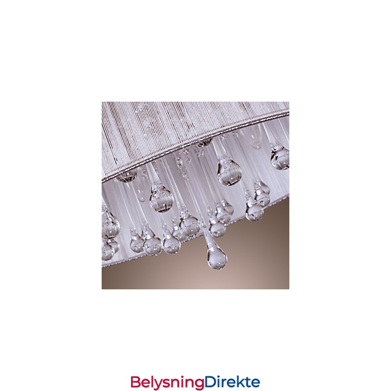 Moderne Samtidskunst Trommekrystall Galvanisert Metall Pendellampe