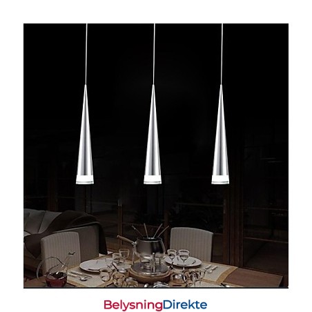 Moderne, Samtidskunstnerisk Anhengslampe I Krom I Metall