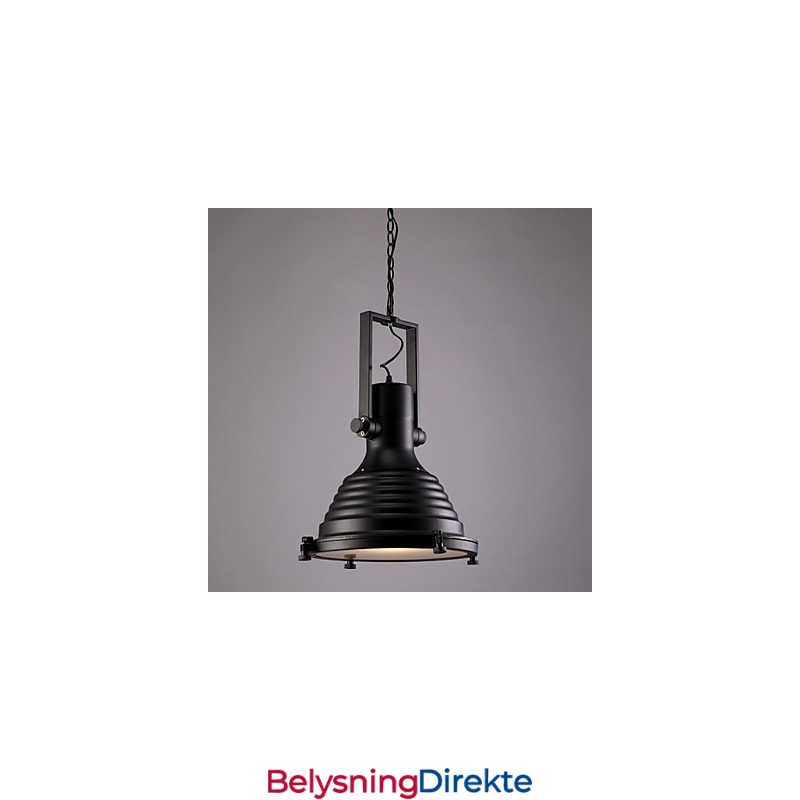 Sort Retro Jernpendellampe Og Glassskjermbutikk