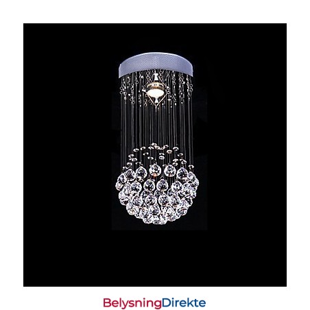 Moderne Samtids Krystall Galvanisert Metall Lysekrone Innfelt Montering