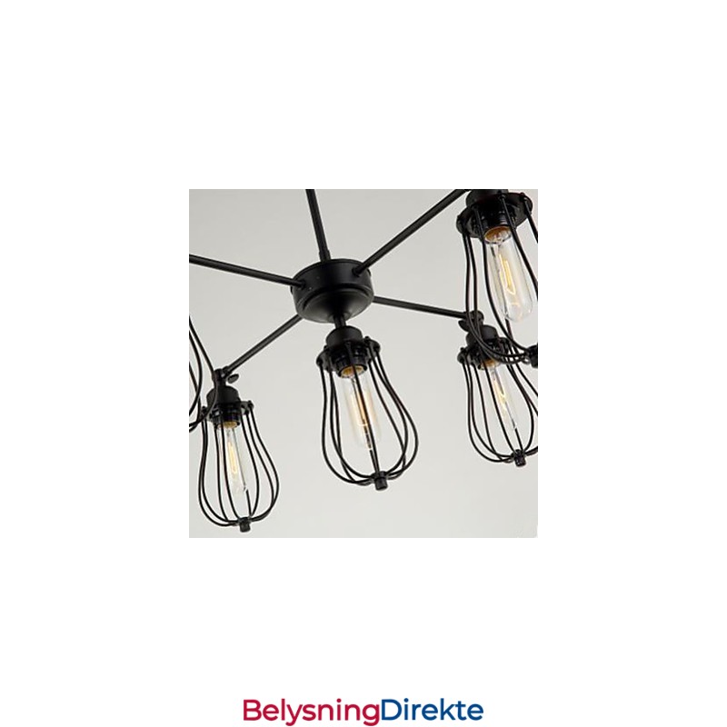 Amerikansk Industriell Restaurering Av Gamle Metoder Smijern Grapefrukt 5-Hodet Droplight