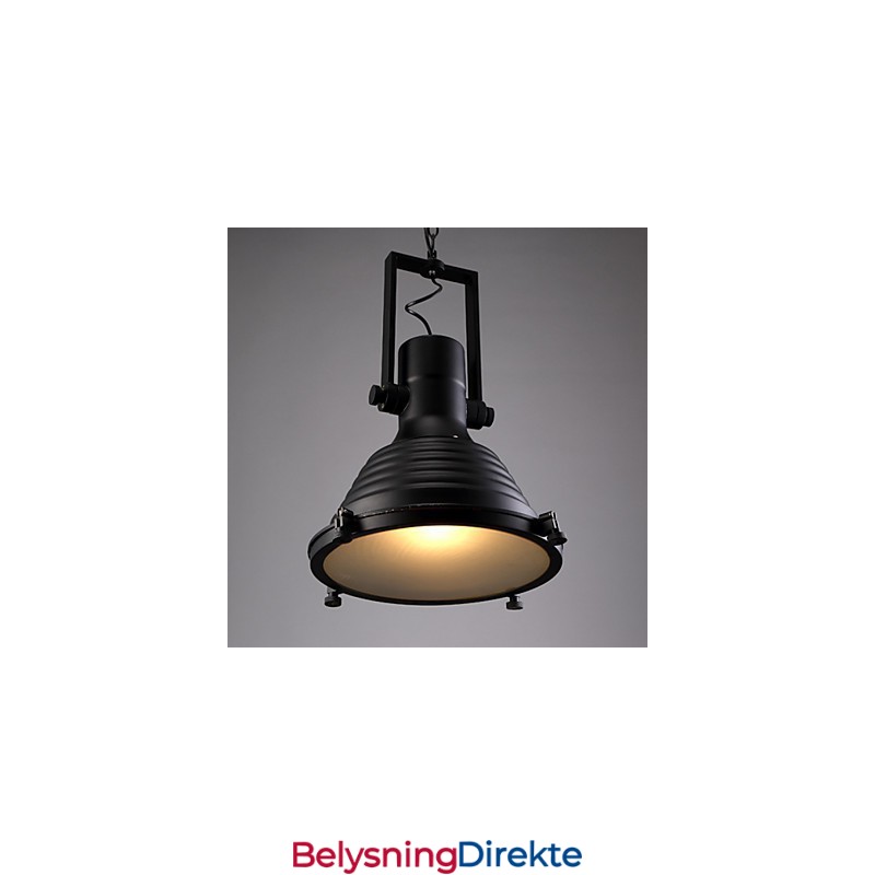 Sort Retro Jernpendellampe Og Glassskjermbutikk