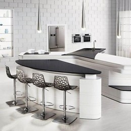 Moderne, Samtidskunstnerisk Anhengslampe I Krom I Metall