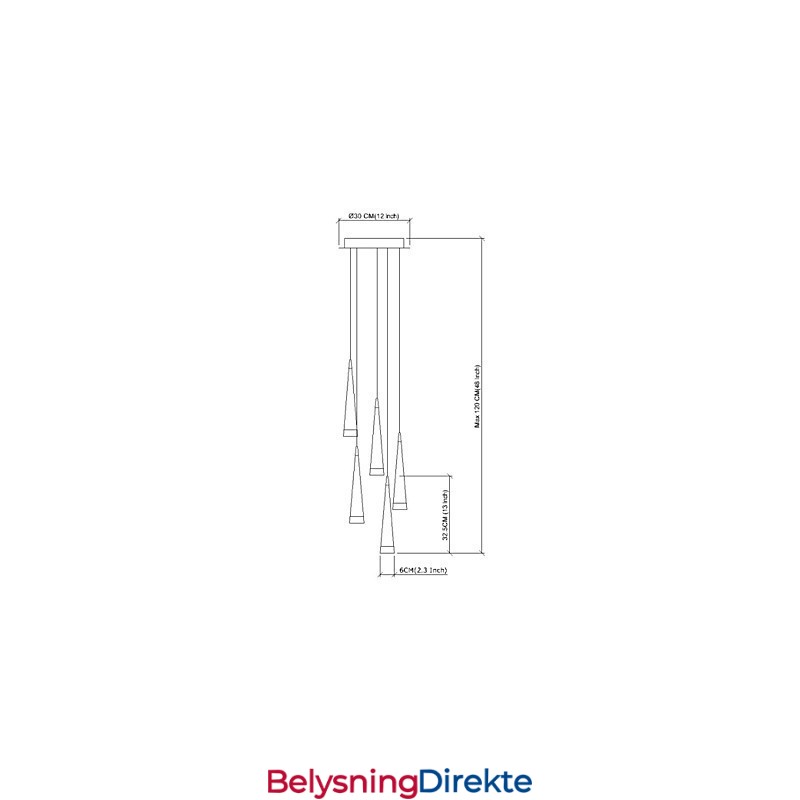 Moderne, Samtidskunstnerisk Anhengslampe I Krom I Metall
