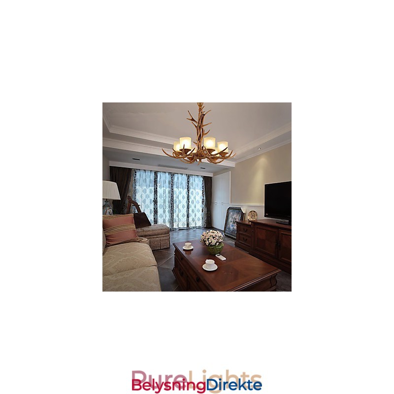 Lysekrone Anhengslampe Vintage Harpiks