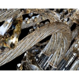 Retro Konjakkfarget K9 Krystall Moderne Lysekrone Med 8 Lys