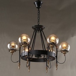 Kunstglasskule Rund Bønnestengel Lysekrone