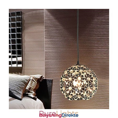 Moderne Og Moderne Globeformet Krystall Mini-Stil Galvanisert Pendellampe