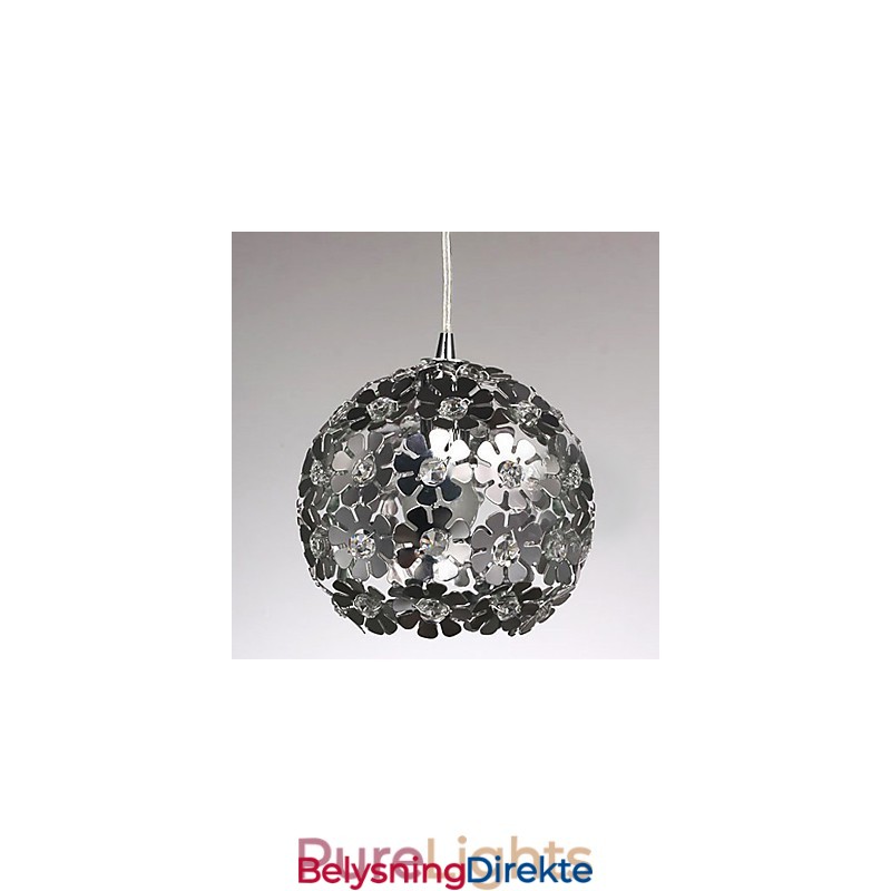 Moderne Og Moderne Globeformet Krystall Mini-Stil Galvanisert Pendellampe