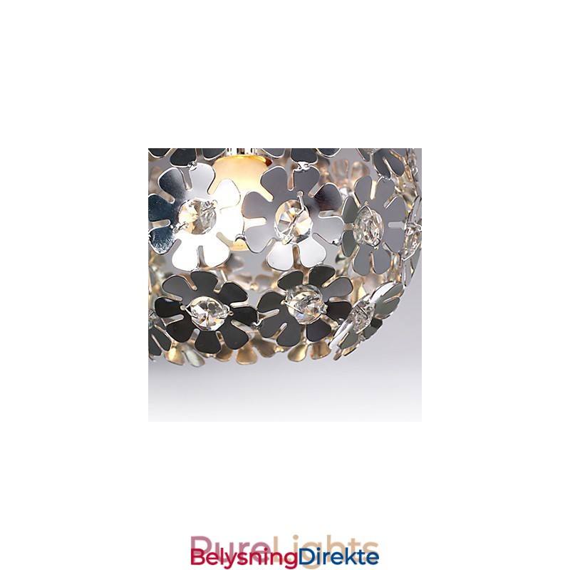 Moderne Og Moderne Globeformet Krystall Mini-Stil Galvanisert Pendellampe