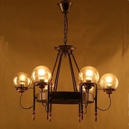 Kunstglasskule Rund Bønnestengel Lysekrone