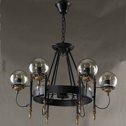 Kunstglasskule Rund Bønnestengel Lysekrone