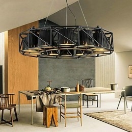 Vintage Landlig Maling Metall Pendellampe Garasje