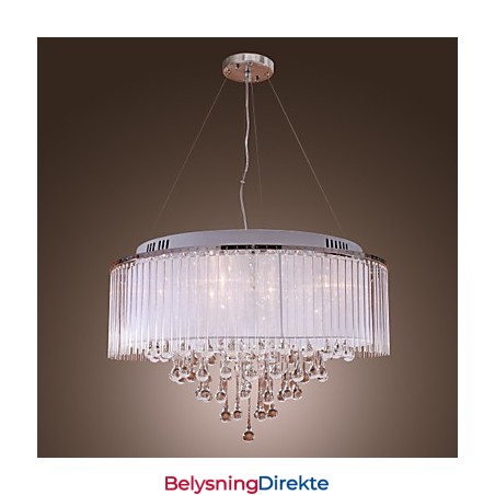 Moderne Og Moderne Trommekrystall Galvanisert Pendellampe