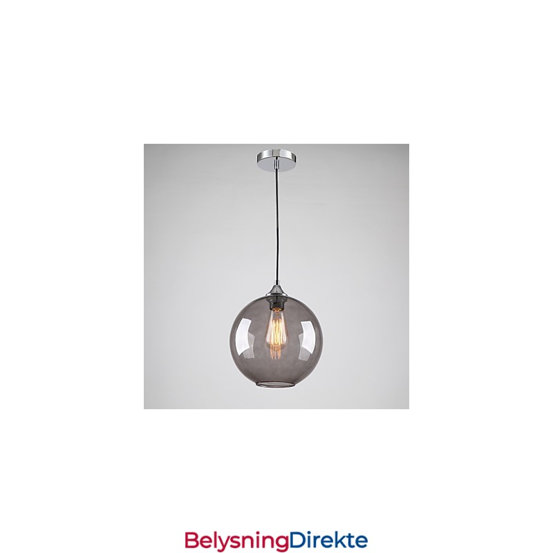 Moderne Glasspendellampe I Rund Røykgrå Bobledesign