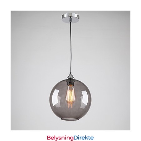 Moderne Glasspendellampe I Rund Røykgrå Bobledesign