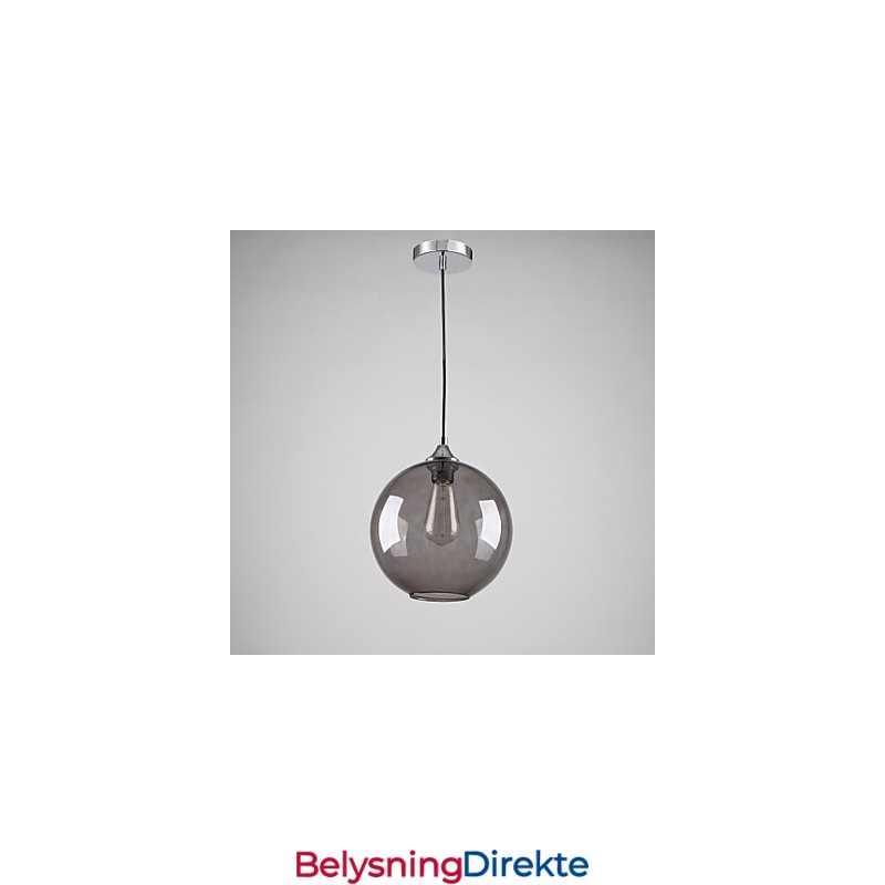 Moderne Glasspendellampe I Rund Røykgrå Bobledesign