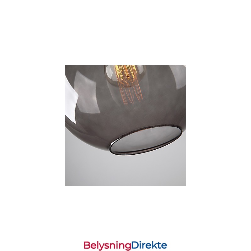 Moderne Glasspendellampe I Rund Røykgrå Bobledesign