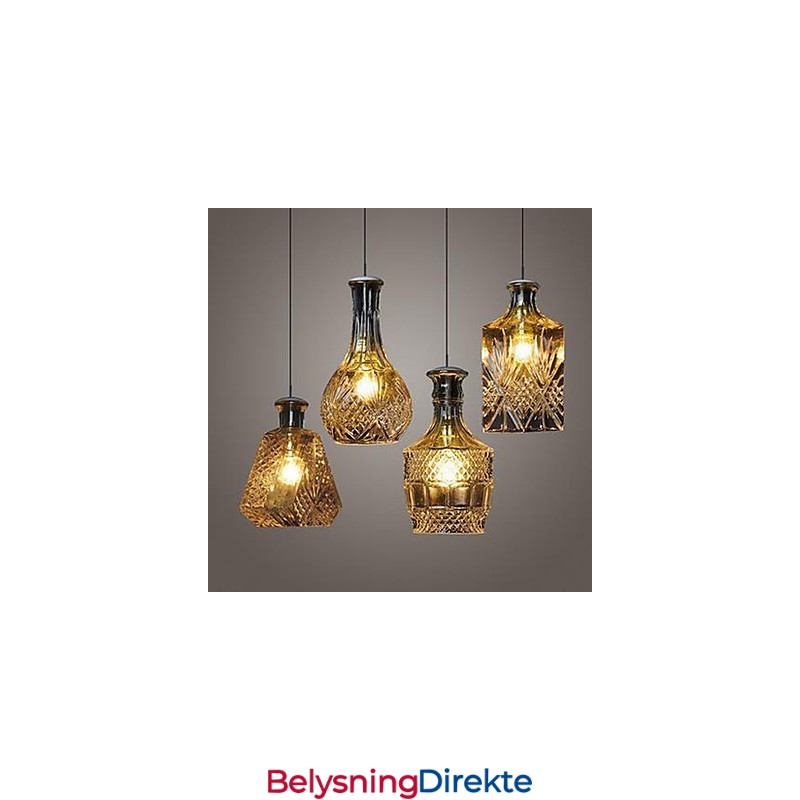 Krystallglasslampe Med 4 Lysskjermer, Minimalistiske Flaskelys