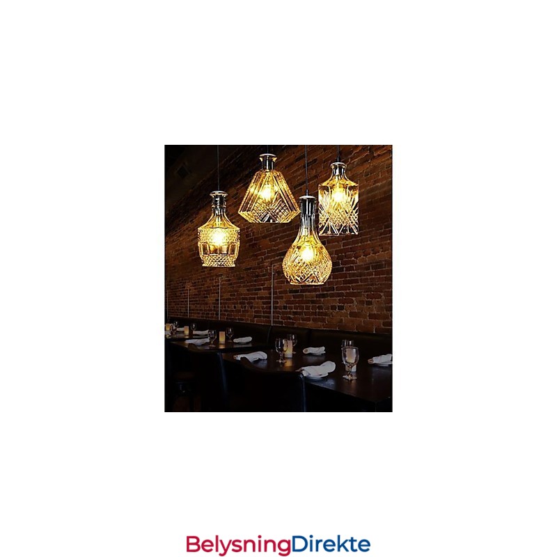 Krystallglasslampe Med 4 Lysskjermer, Minimalistiske Flaskelys