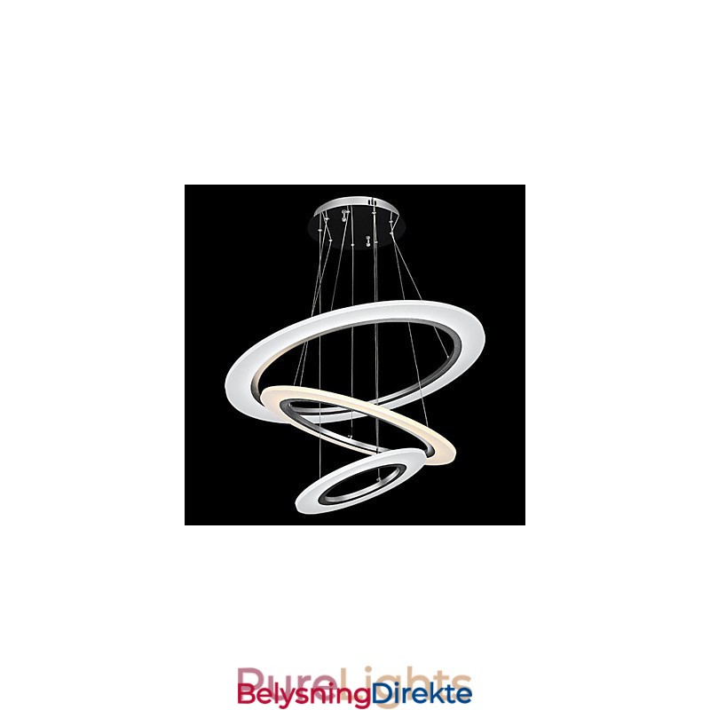 3-Ring Diy-Formet Akryl Pendellampe Taklamper Lysekronearmaturer Med