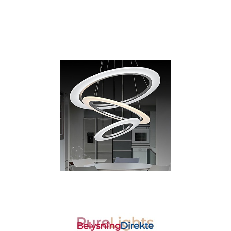 3-Ring Diy-Formet Akryl Pendellampe Taklamper Lysekronearmaturer Med