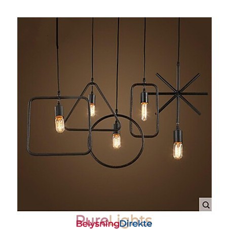 Individuell Amerikansk Retro Lysekrone I Jernform Med 5 Hoder