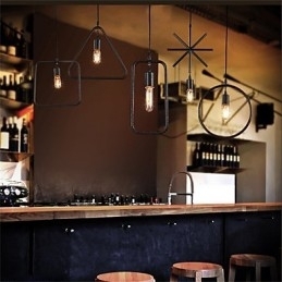 Individuell Amerikansk Retro Lysekrone I Jernform Med 5 Hoder