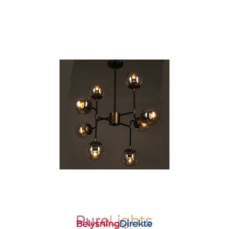 Kunstglasskule Rund Bønnestengel Lysekrone