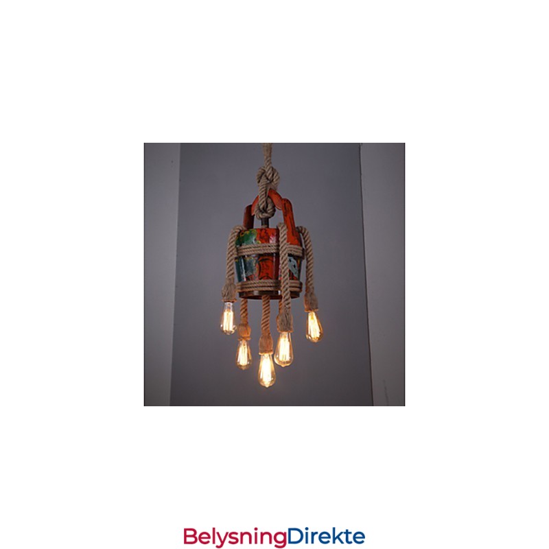 Amerikansk Landlig Hamppaviljonglysekrone Lysekrone Retro Mønster Av Patenterte Produkter