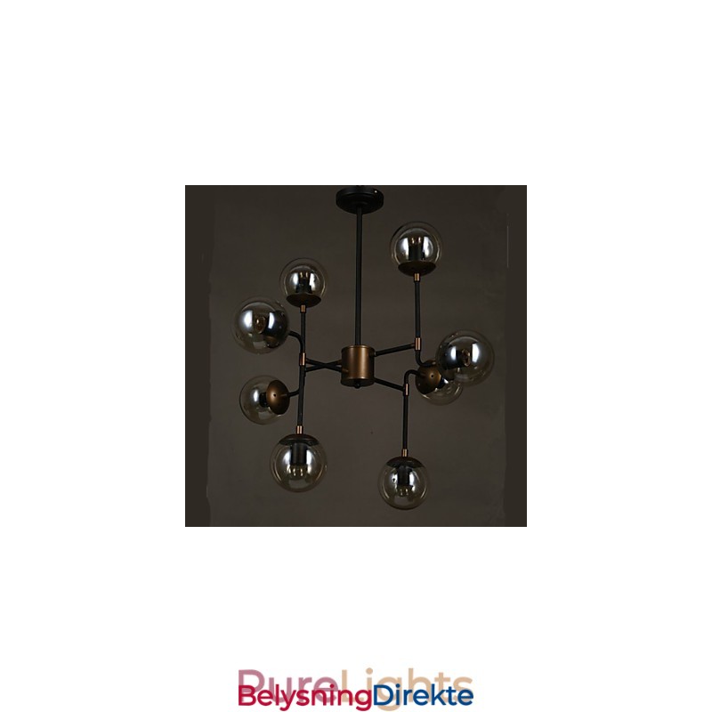 Kunstglasskule Rund Bønnestengel Lysekrone