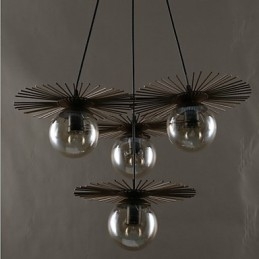 Kunstglasskule Rund Bønnestengel Lysekrone