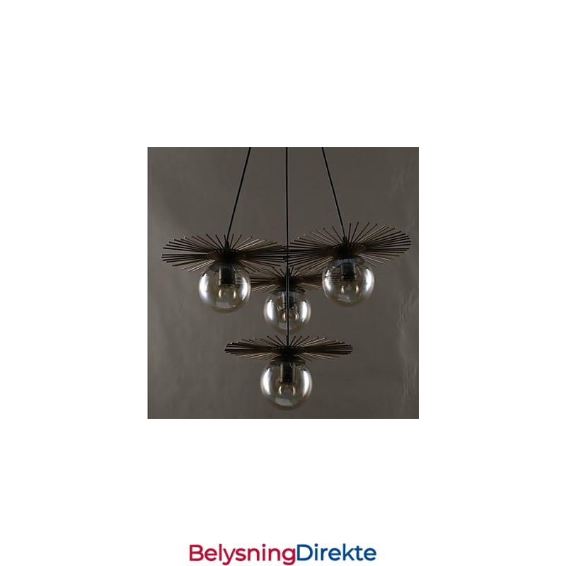 Kunstglasskule Rund Bønnestengel Lysekrone