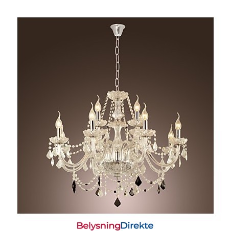 Rustikk Lodge Krystall Galvanisert Glasslysekrone