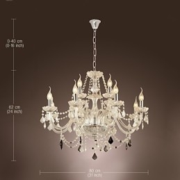 Rustikk Lodge Krystall Galvanisert Glasslysekrone