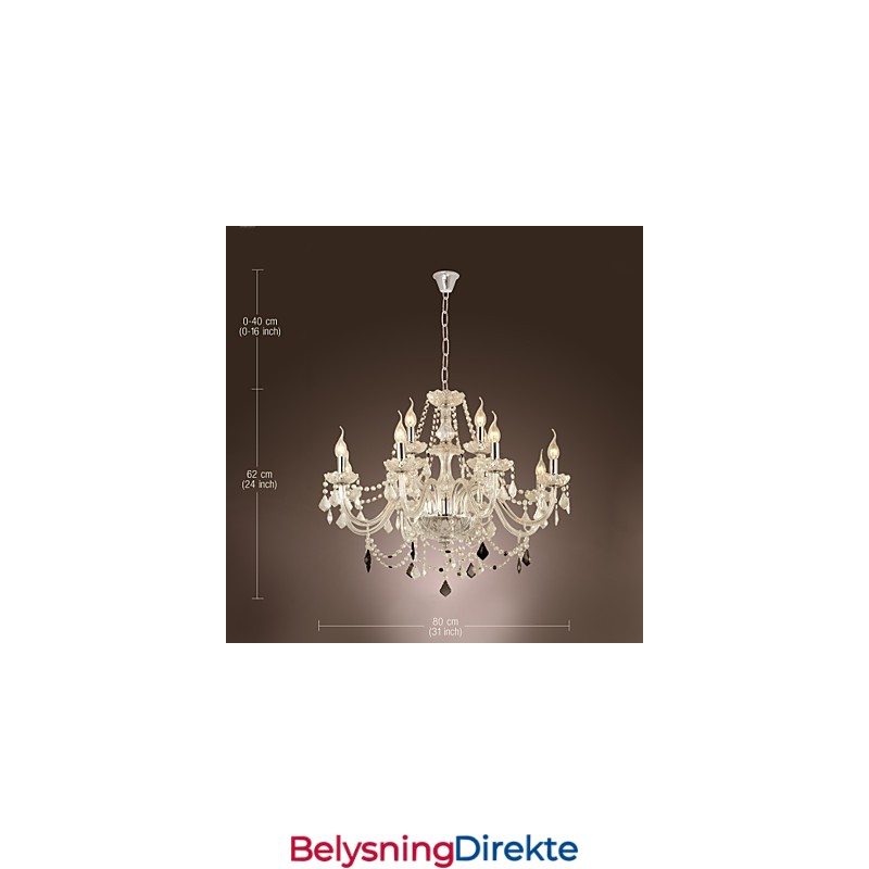 Rustikk Lodge Krystall Galvanisert Glasslysekrone