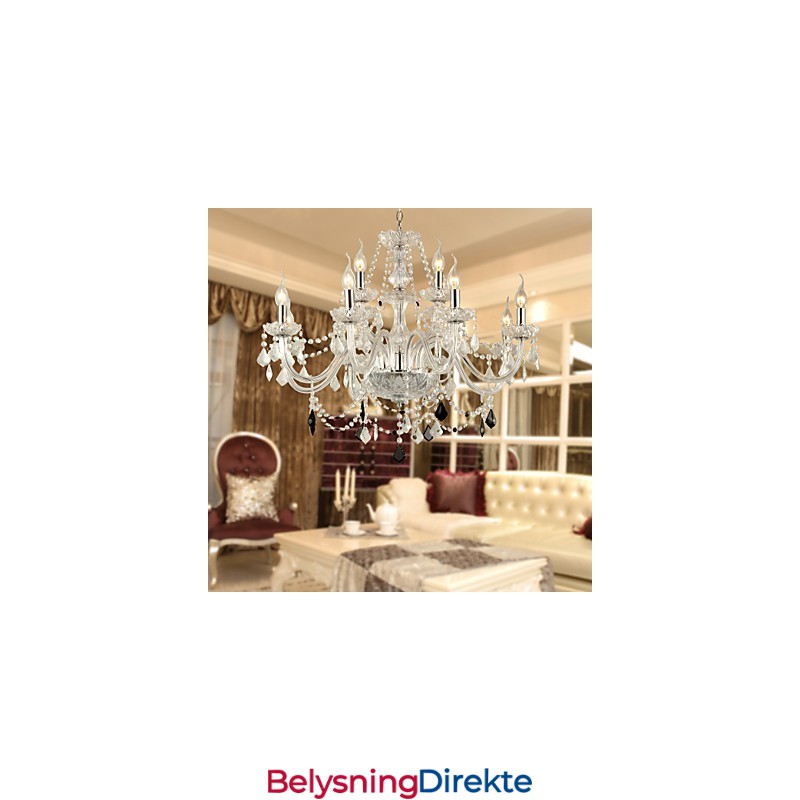 Rustikk Lodge Krystall Galvanisert Glasslysekrone