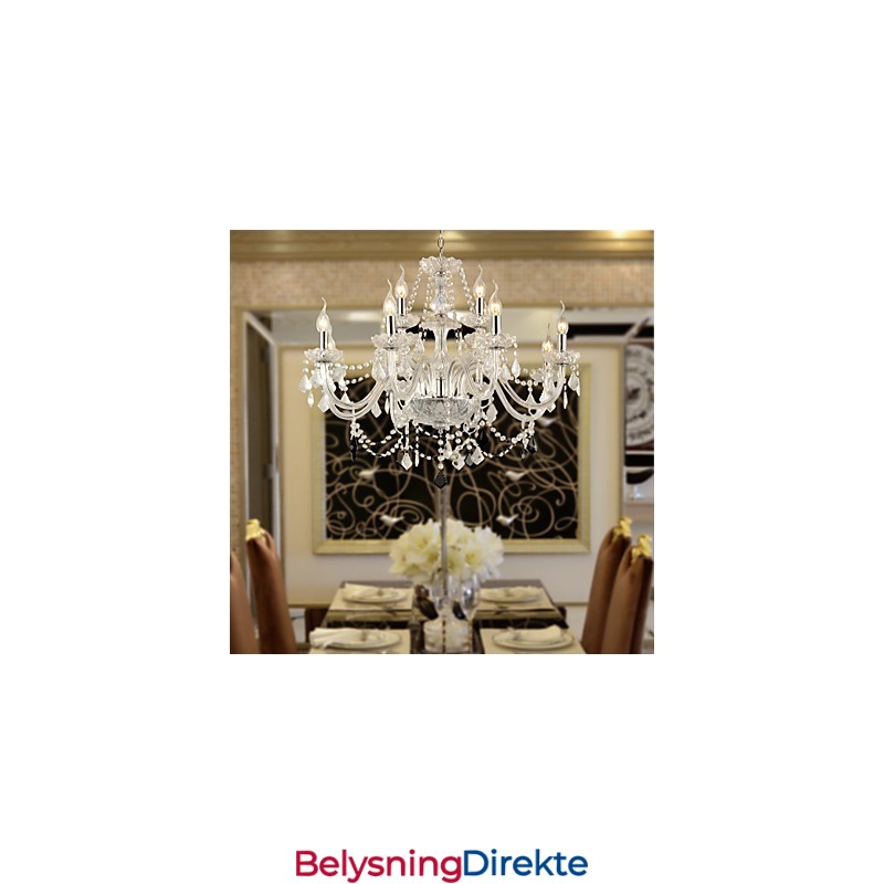 Rustikk Lodge Krystall Galvanisert Glasslysekrone