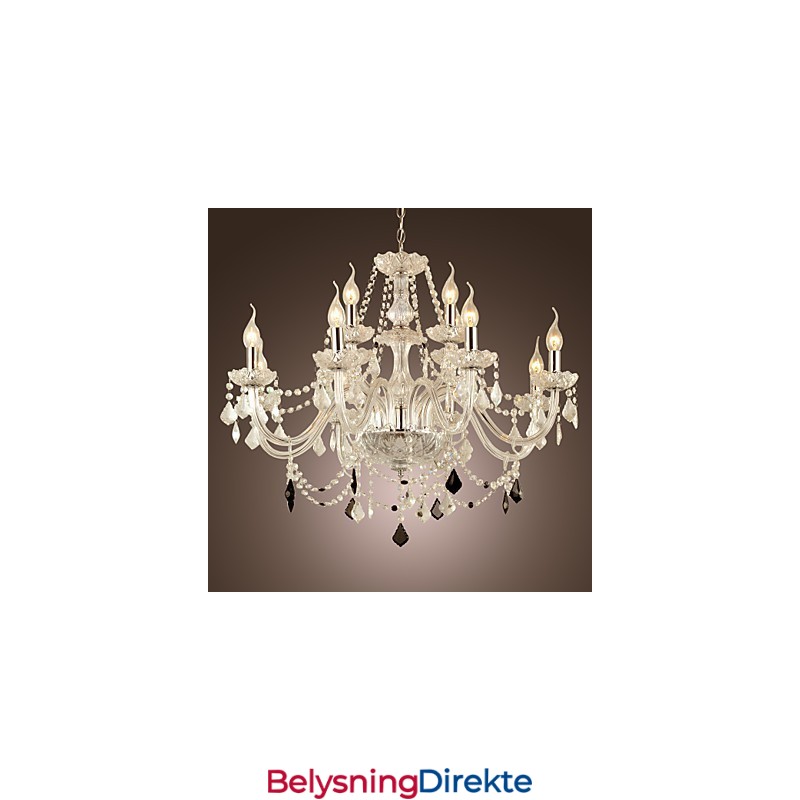 Rustikk Lodge Krystall Galvanisert Glasslysekrone