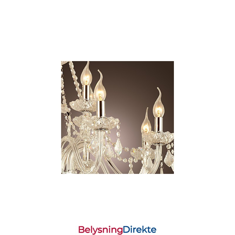 Rustikk Lodge Krystall Galvanisert Glasslysekrone