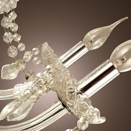 Rustikk Lodge Krystall Galvanisert Glasslysekrone