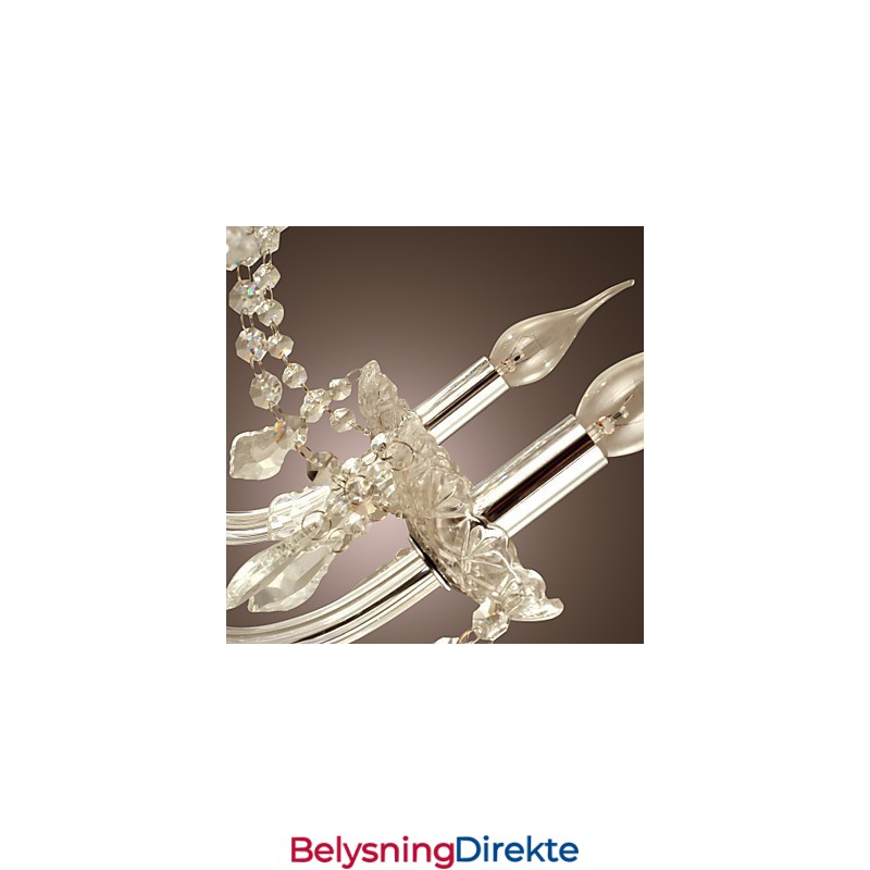 Rustikk Lodge Krystall Galvanisert Glasslysekrone