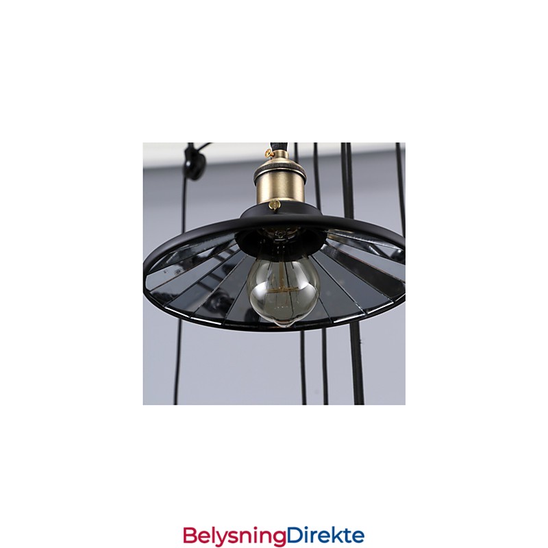 Vintage Pendellamper Med 3 Lys St64-Pærer Inkludert, Opp- Og Nedsystem