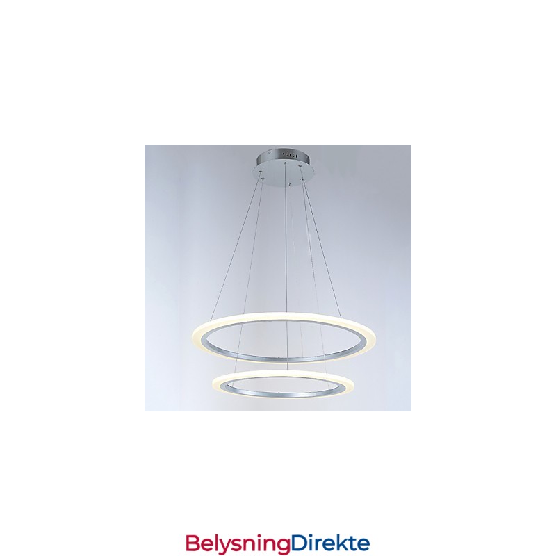 Moderne Lysekrone Med 2 Ringer Og Pendellamper