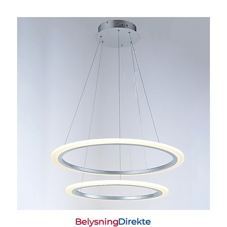 Moderne Lysekrone Med 2 Ringer Og Pendellamper