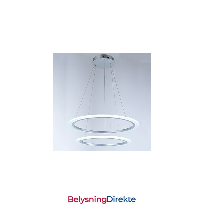 Moderne Lysekrone Med 2 Ringer Og Pendellamper
