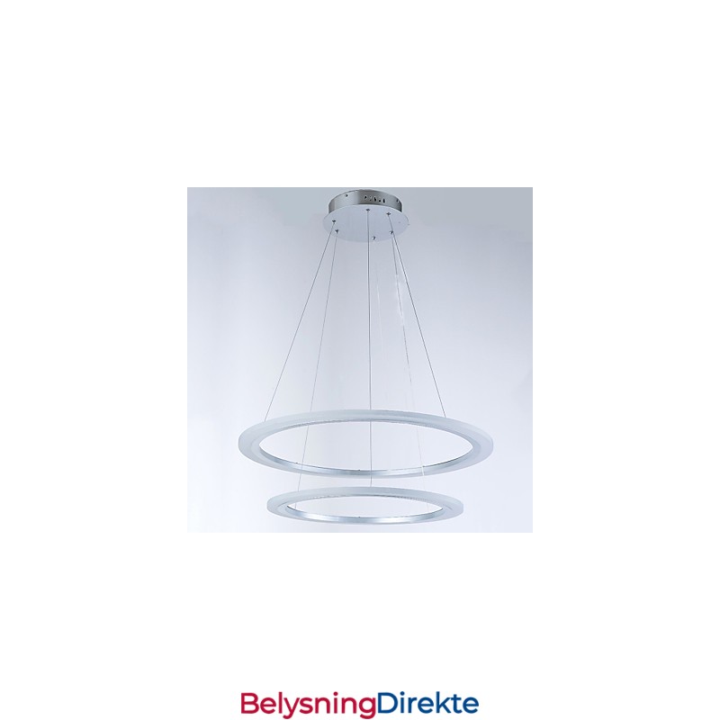 Moderne Lysekrone Med 2 Ringer Og Pendellamper