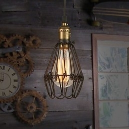 Pendellamper Vintage Amerikansk Landlig Stil Som Restaurerer Gamle Skikker Smijerns Liten Burlampe